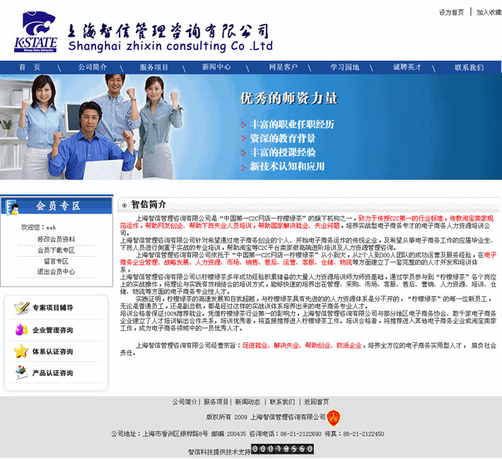 企业信息咨询公司网站简介页面大图