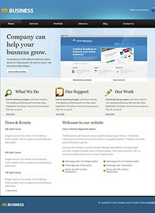 蓝色风格科技企业网站模板