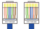 RJ45网络水晶头T568A、T568B制作排线顺序示意图和使用范围