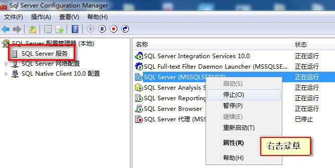 选择SQL Server服务